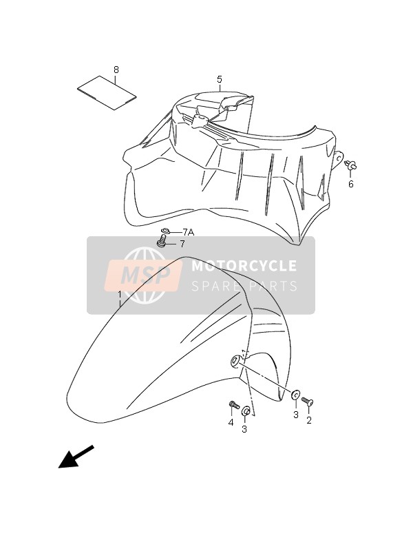 5311149F00YBA, Garde Boue Avant, Suzuki, 0